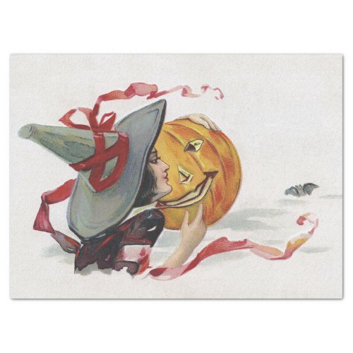 Kiss Hot Witch Girl  Jack o Lantern Halloween Tissue Paper