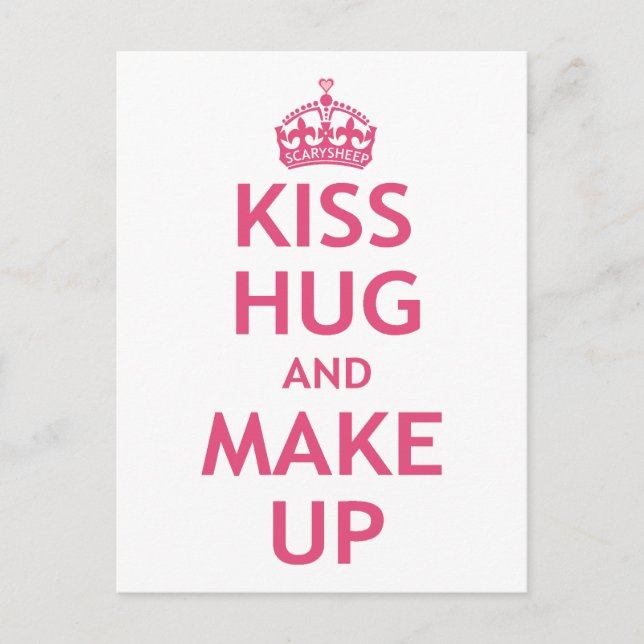 Kiss Hug and Make Up Postcard (Front)
