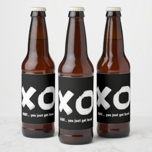 Kiss Hug Black and White Beer Label
