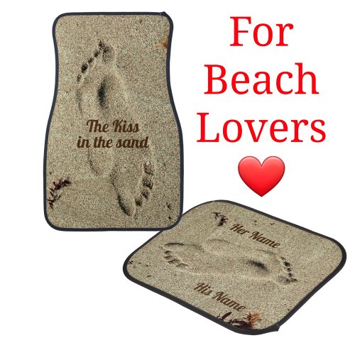 Kiss in the Sand Beachy Customizable Car Floor Mat