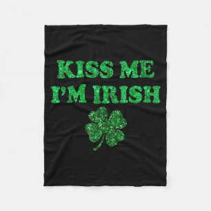 Kiss irish funny men women kids st patricks dayKis Fleece Blanket