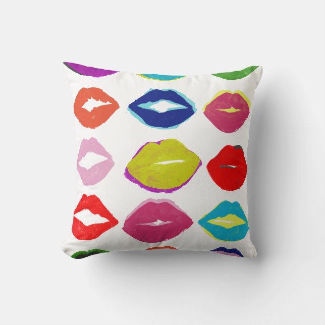 Kiss Kiss Throw Pillow (Front)