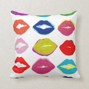 Kiss Kiss Throw Pillow