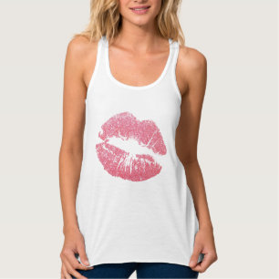 KISS LIPS FLIRTY LADIES T-SHIRTS & TANK TOPS
