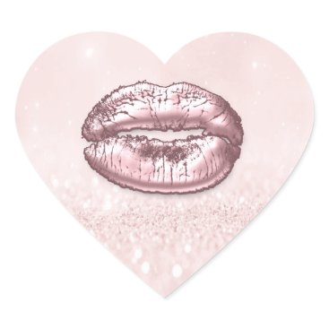 Kiss Lips Glitter Pink Heart Makeup Bridal Brandin Heart Sticker Kiss Lips Glitter Pink Heart Makeup Bridal Brandin Heart Sticker