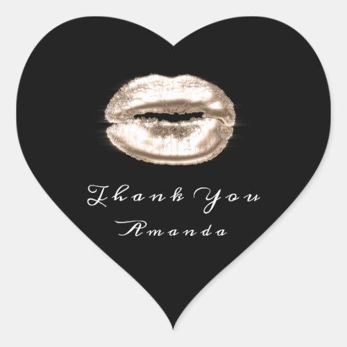 Kiss Lips Ivory Black White Makeup Bridal 16 Thank Heart Sticker