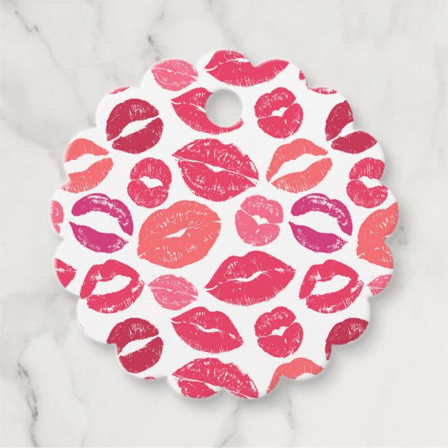 Kiss Lips Love Favor Tags (Front)