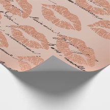 Kiss Lips Makeup Blush Peach Gold Letter Script