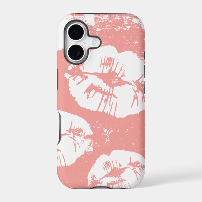 kiss lips pattern iphone case (Back)