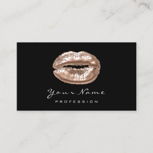 Kiss Lips Pink Makeup Artist Beauty Black Coffee Appointment Card