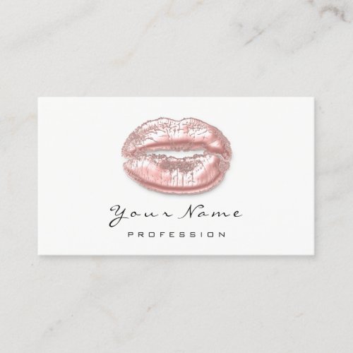 Kiss Lips Pink Makeup Artist Beauty Black White Appointment Card