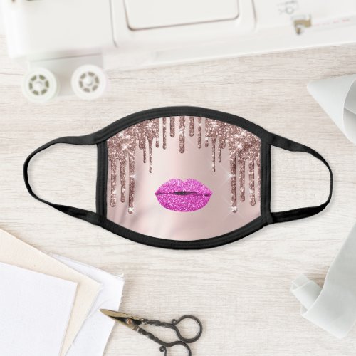 Kiss Lips Pink Rose Drips Makeup Cotton Glam Face Mask