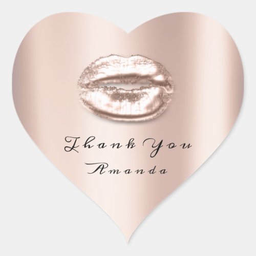 Kiss Lips Rose Blush Makeup Bridal Sweet 16t Thank Heart Sticker