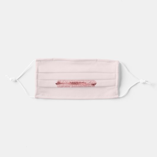 Kiss Lips Rose Gold Blush Girly Makeup Artist Adult Cloth Face Mask (Front, Folded)