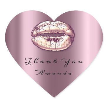Kiss Lips Rose Violet Heart Makeup Bridal 16 Thank Heart Sticker Kiss Lips Rose Violet Heart Makeup Bridal 16 Thank Heart Sticker