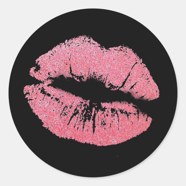 KISS LIPS SPARKLY STICKERS SHEET OF 20 (Front)