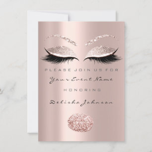 Kiss Lips Sweet 16th Birthday Bridal Shower Makeup Invitation