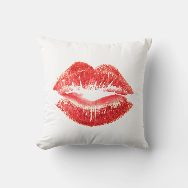 Kiss Lips Throw Pillow (Front)