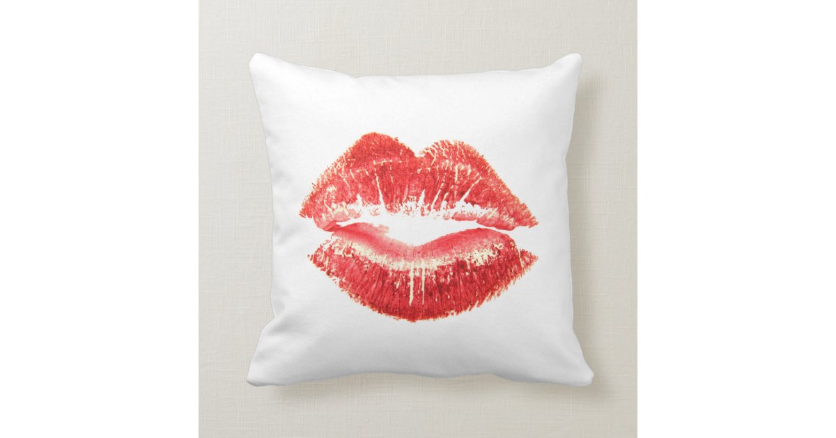 Kiss Lips Throw Pillow Zazzle