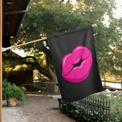 Kiss Lips Weatherproof House Flag