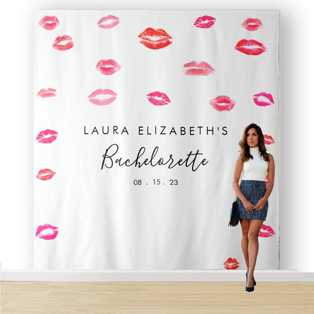 Kiss Lipstick Bachelorette Photo Booth Backdrop (Creator Uploaded)