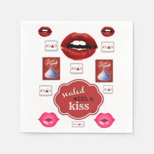 Kiss Lipstick Napkins