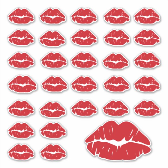 Kiss Love Kisses Custom Cut-out Sticker (Front)