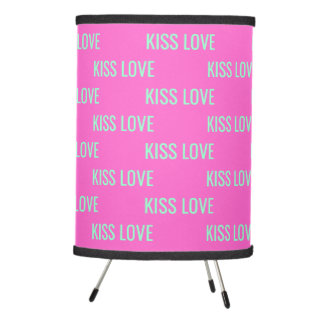 Kiss Love Mint Green & Pink Room Decor Party Tripod Lamp
