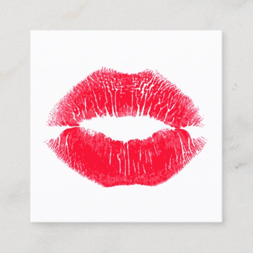 Kiss Makeup Artist  Kissing Red Lips Square Square Business Card