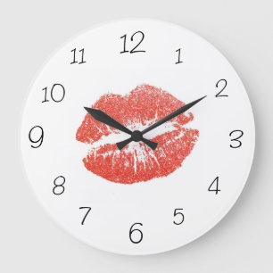 Kiss Mark Lips Wall Clock