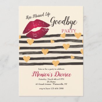 Kiss Married Life Goodbye Invitation by heartfeltclub at Zazzle