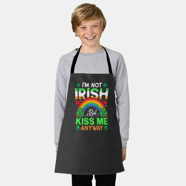 kiss me anyway irish humor design-63942 apron (Worn)