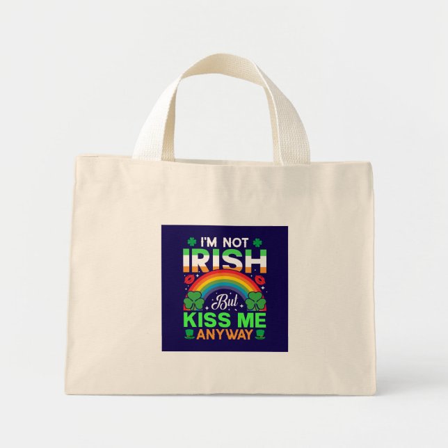 kiss me anyway irish humor design-63942 mini tote bag (Front)