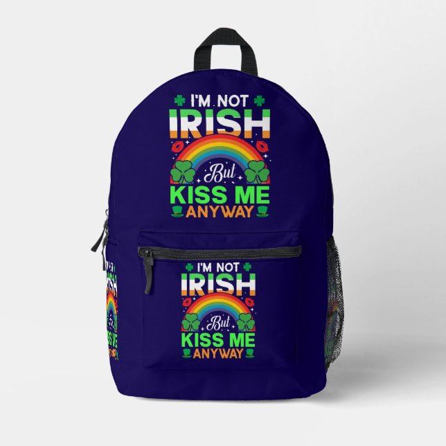 kiss me anyway irish humor design-63942 printed backpack (Front)