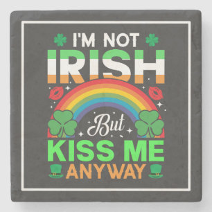 kiss me anyway irish humor design-63942 stone coaster