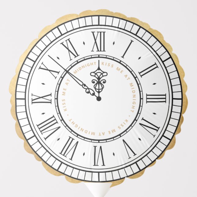 Kiss me at Midnight Clock | New Years Balloon (Front)
