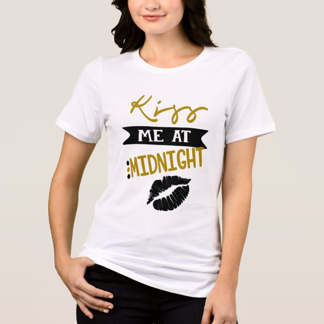 Kiss Me At Midnight | New Year Tri-Blend Shirt (Front)
