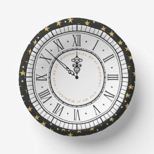 Kiss Me at Midnight New Years Clock  Paper Bowls