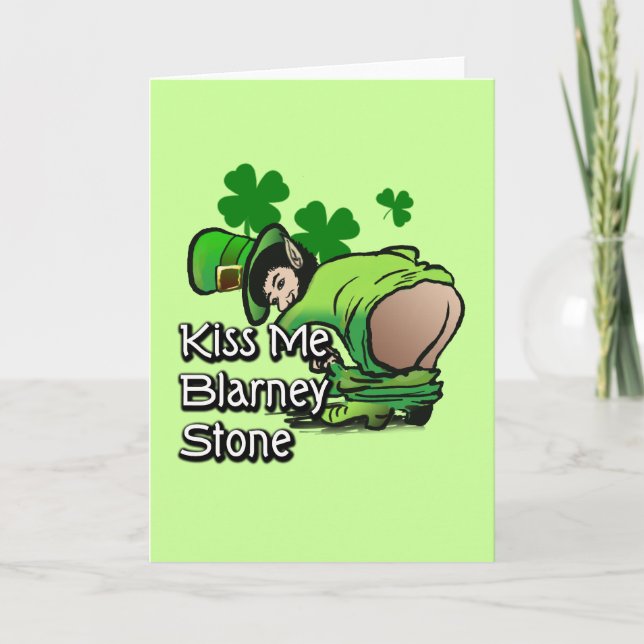 Kiss Me Blarney Stone Card (Front)