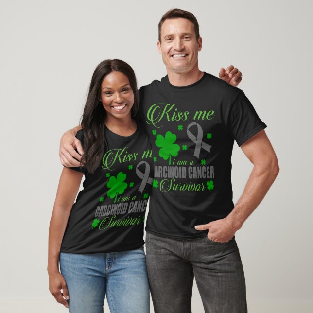 Kiss Me Carcinoid Cancer Survivor St Patrick Day  T-Shirt (Unisex)