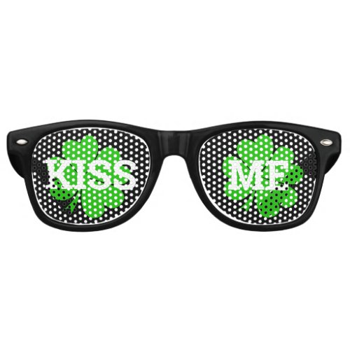 KISS ME Clover retro Shades  Fun Party Sunglasses