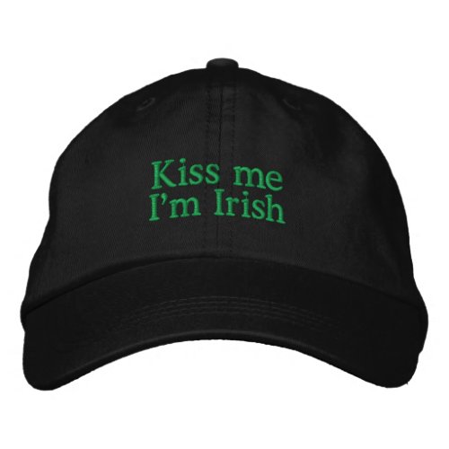 Kiss me embroidered baseball hat