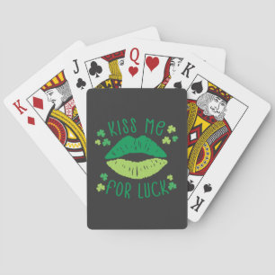 Kiss Me For Luck St Patricks Day Poker Cards