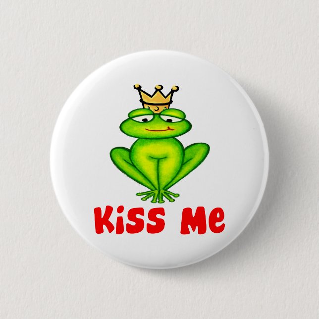 Kiss me frog button (Front)