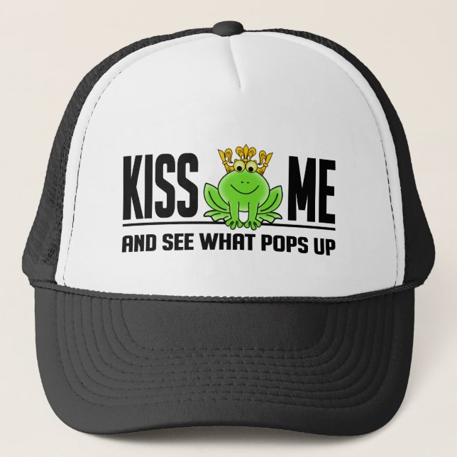 KISS ME Frog hat - choose color (Front)