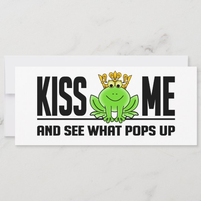 KISS ME Frog invitation, customizable Invitation (Front)