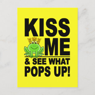 KISS ME Frog postcard, customizable Postcard