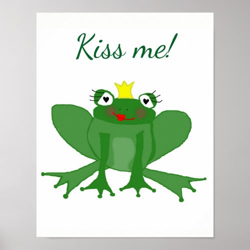Kiss me Frog Poster