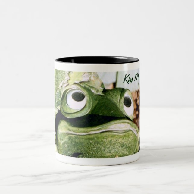 Kiss Me Frog Two-Tone Coffee Mug (Center)
