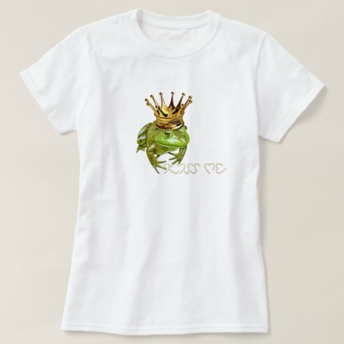 Kiss Me funny frog print green color humor T_Shirt